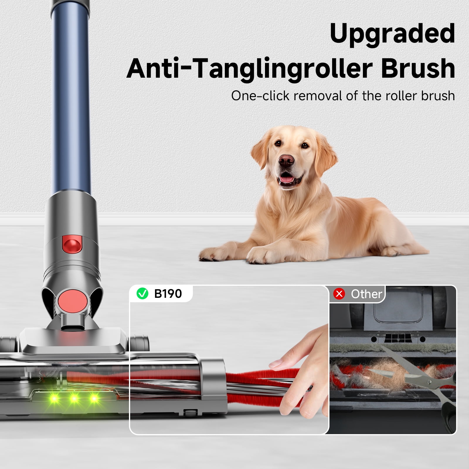 Yoomi Cordless Vacuum Cleaner, 8 in 1 Lightweight Handheld&Stick Vacuum for Home Hard Floor Carpet Pet Hair