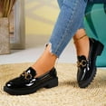 thumbnail image 5 of Hopeusnice Leather Shoes for Women Pu Fall Slip-Ons Breathable Non-Slip Leather Shoes Pumps Shoes Trendy Thick-Soled Heel Classic Loafers Soft Round Toe Round Toe Outdoor Shoes Black 40, 5 of 8