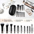 thumbnail image 4 of Livhil 10pcs Portable Travel Makeup Brush Set, Function Mini Makeup Brushes with Pouch (Black), 4 of 9