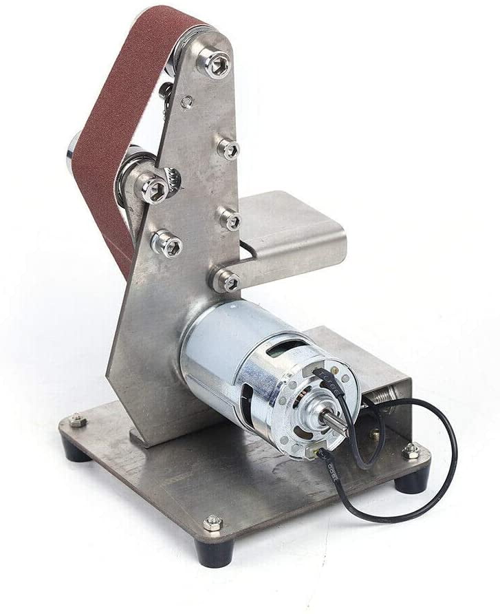 100W Metal Grinder Belt Sander Machine Mini Polishing Grinding Sanding Tools DE 