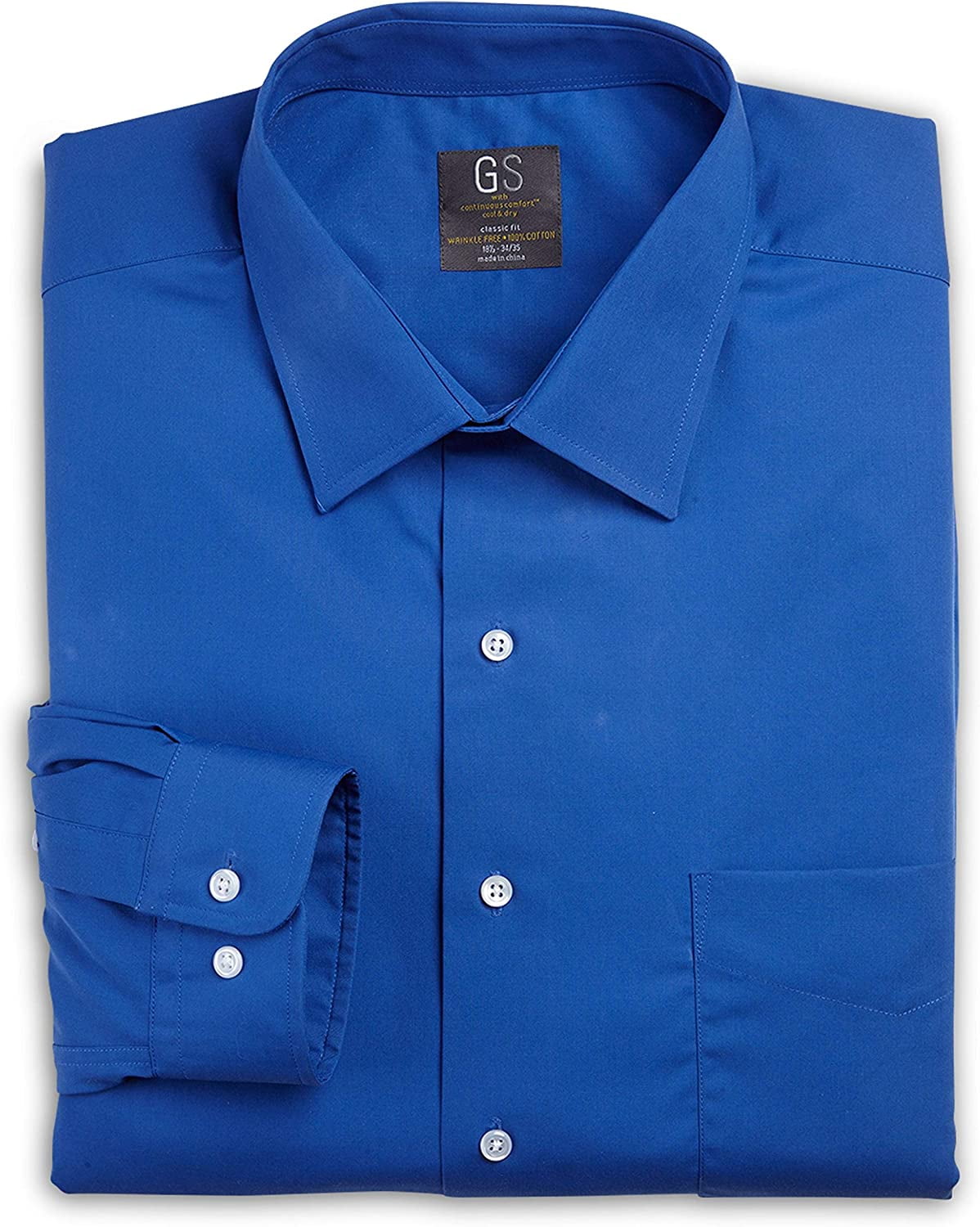 Gold Series by DXL Men's Big & Tall Broadcloth Dress Shirt, French Blue