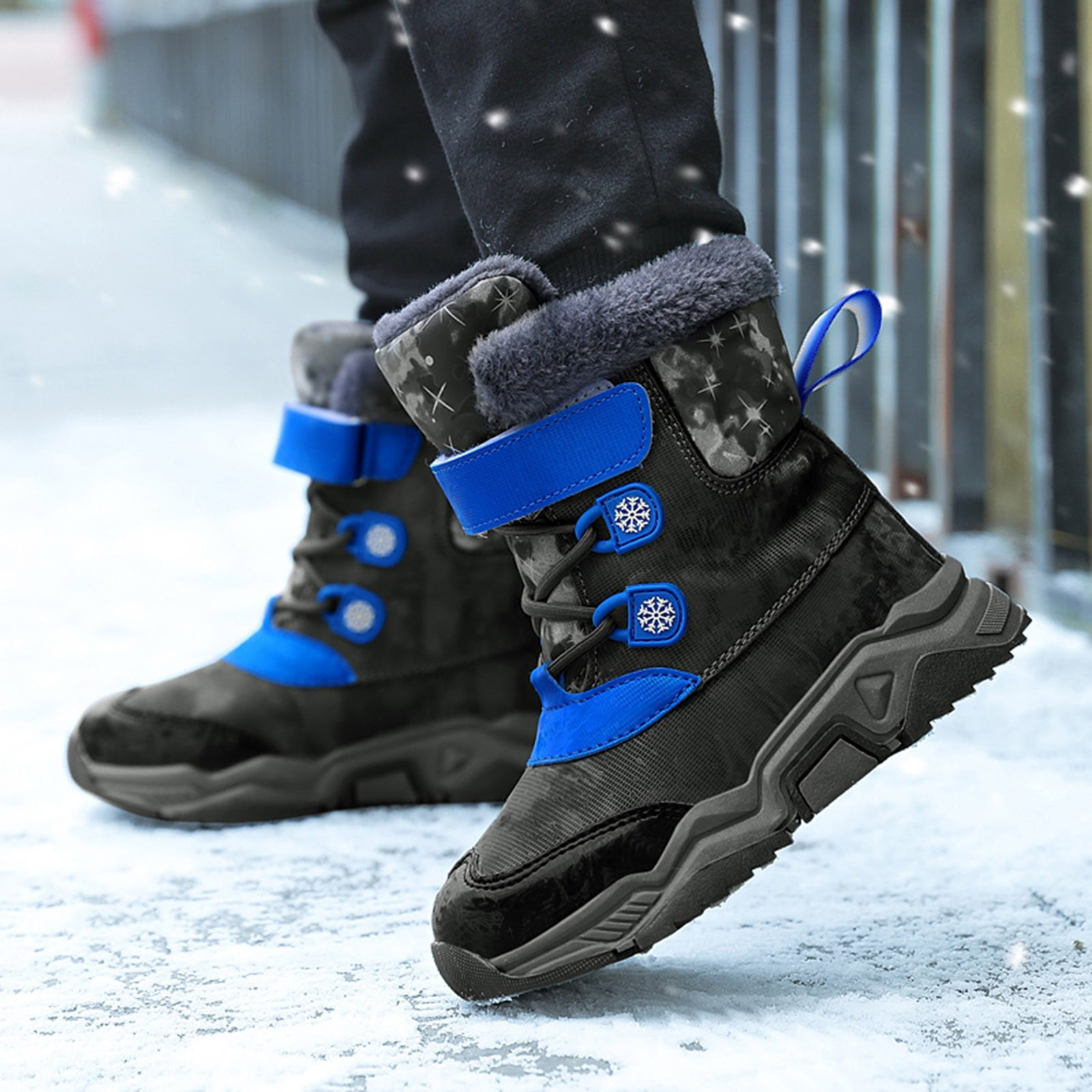 Nijnfcloth Toddler Girl Thick Sole Plus Velvet Thickening Snow Boots