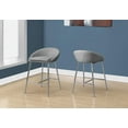 thumbnail image 1 of Monarch Specialties Bar Stool, Set Of 2, Counter Height, Kitchen, Metal, Fabric, Grey, Chrome, Contemporary, Modern, 1 of 3