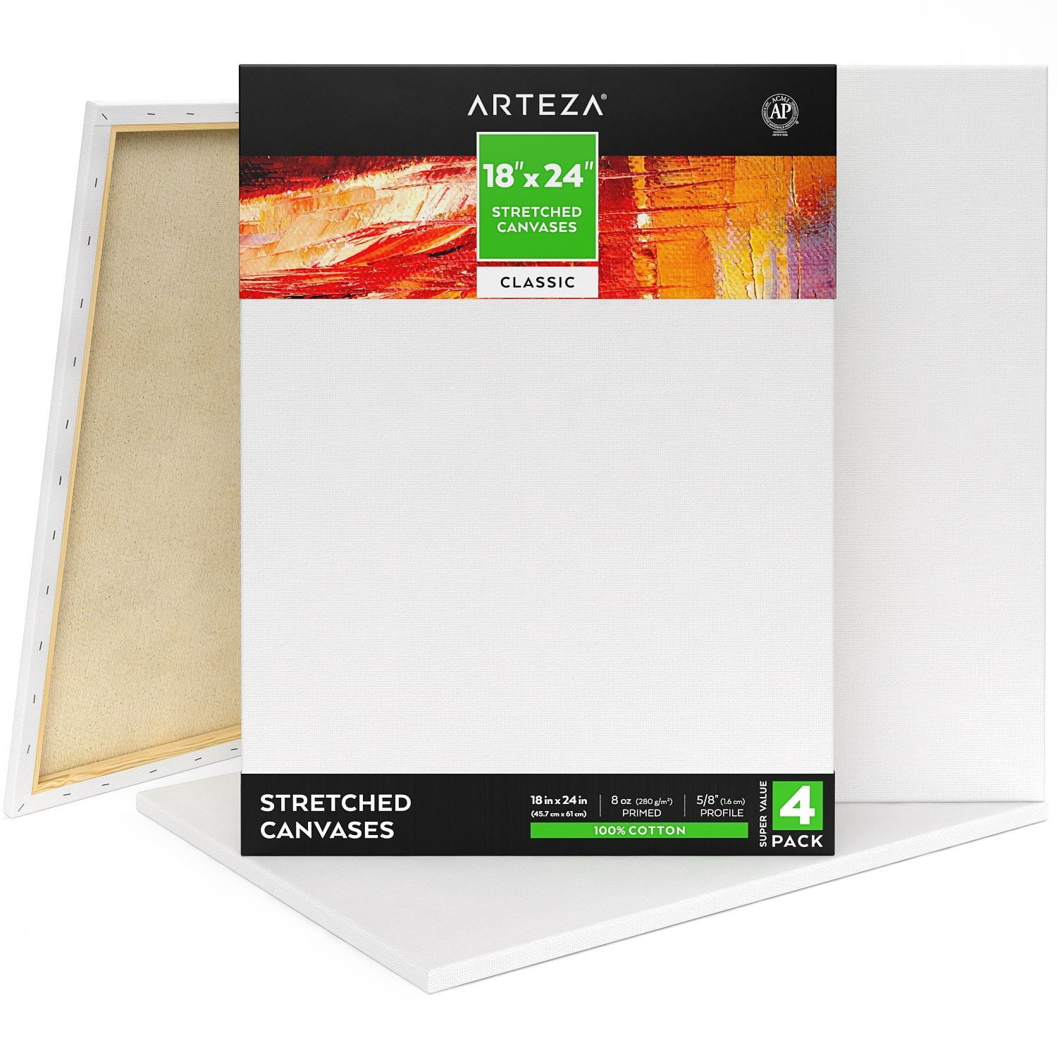 Tempera & Wet Art Media Acid-Free Primed Art Boards for Acrylic & Oil Paint Arteza 11x14 inch Black Canvas Panels for Painting 100% Cotton Pack of 14