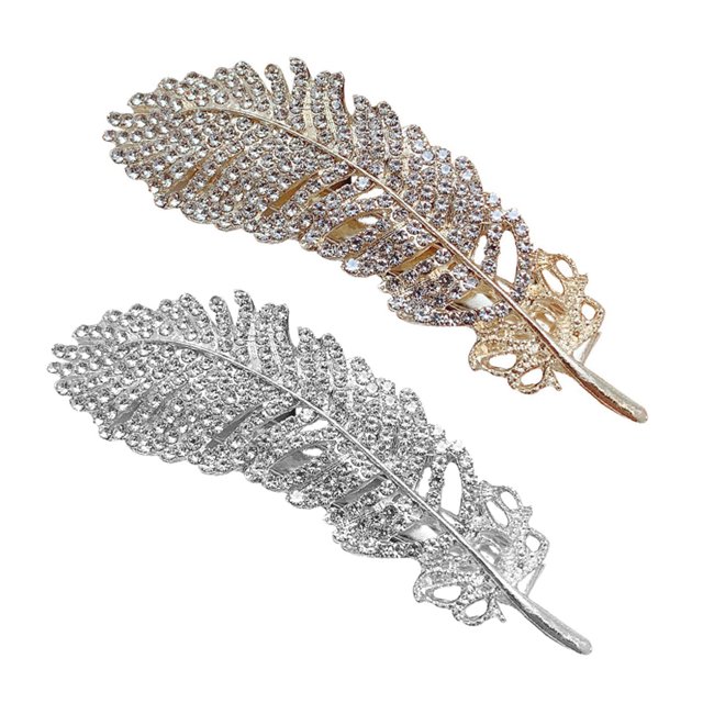 CSChome Hair Clips 2Pcs Hair Clips Sparkling Slip Vibrant Color Ultralight Rustproof Decorative Metal Flower Hairpins for Women