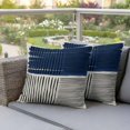 thumbnail image 3 of Pack of 2 Navy Blue Striped Outdoor Pillow Covers Decorative, Waterproof Pillow Protector, Farmhouse Stripes Modern Abstract Art Throw Pillowcases Accent Cushion Cases for Patio Couch Sofa 20"x20", 3 of 8