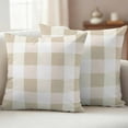 thumbnail image 2 of Beige Plaid Outdoor Pillow Covers 26x26 Set of 2,Waterproof Patio Throw Pillowcase Protectors,Spring Summer Farmhouse Buffalo Checkered Decorative Pillow Shams Cushion Covers for Seat Bed Couch Sofa, 2 of 8