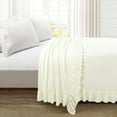 thumbnail image 3 of Lush Decor Reyna Soft Knitted Ruffle Blanket/Coverlet White Single 88X88, 3 of 11