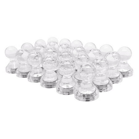 totalElement Small Clear Translucent Magnetic Push Pins (24 Pack)