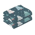 thumbnail image 2 of Christmas Trees 2 PCs Cotton Hand Towels Absorbent Face Towel Soft Breathable Towel Set for Bathroom Kitchen Hotel Gym Decoration, 2 of 8
