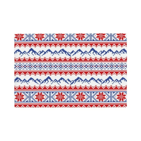 

Placemats Set of 4 / 6 red blue Snow Mountain Placemats for Dining Table Indoor/Outdoors Heat Resistant Washable Placemats 18 x 12