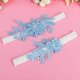 thumbnail image 5 of Conjunto de ligas de boda, Liga nupcial de encaje, Liga Floral elástica para novia, azul y blanco, ligera, muy cómoda de llevar, 5 of 5