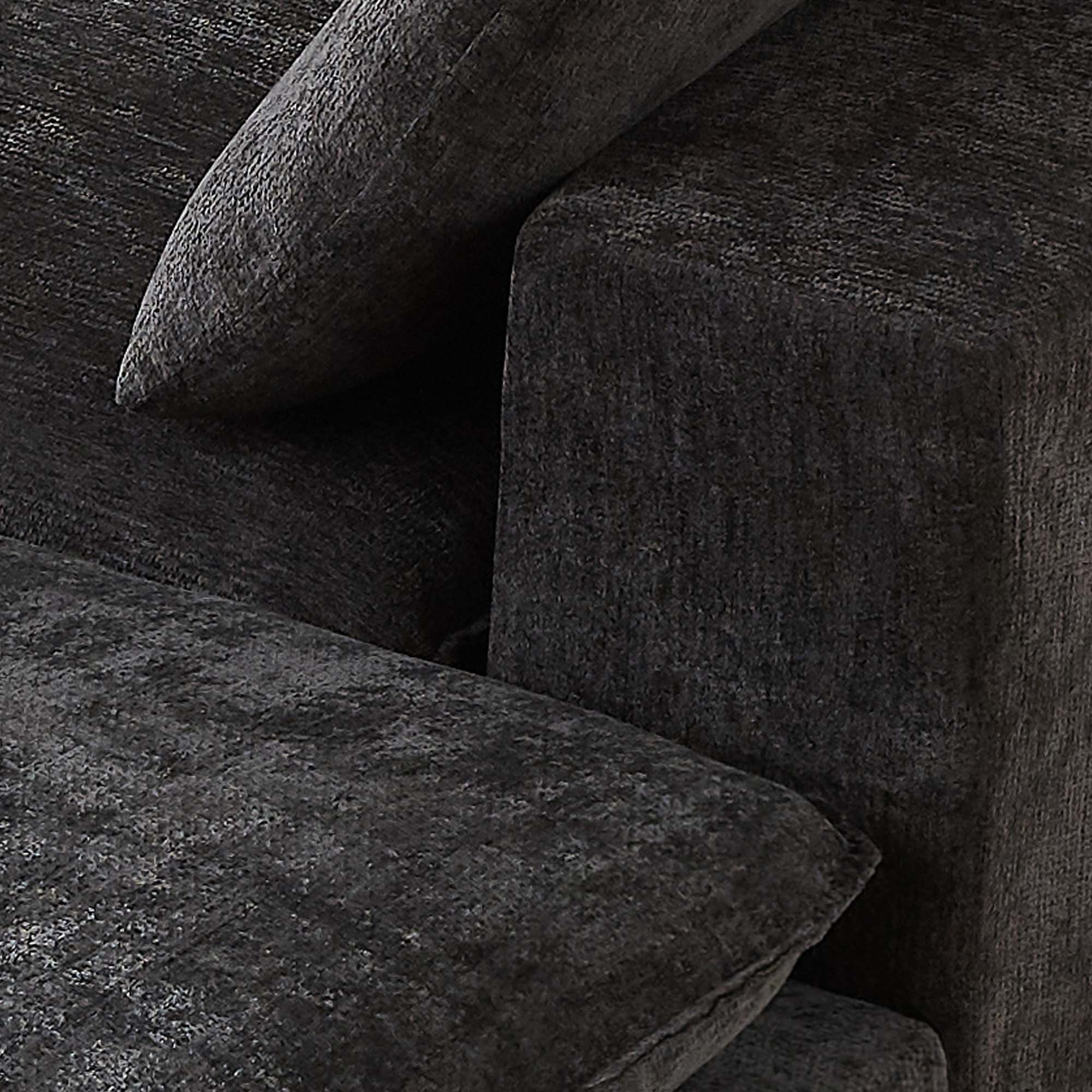 Miniyam 30" x 79" Black Left or Right Facing Chaise Lounge, Modular Add-On to Build L-Shape or U-Shape Sectional Sofa