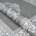 thumbnail image 3 of Couristan 8.5' Gray and White Round Polypropylene Area Throw Rug, 3 of 3
