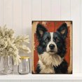 thumbnail image 2 of Qisvanset 12x16 Inch 2D Flat Framed Canvas Art, Border Collie Vintage Oil Painting Loyal Pet Farmhouse Home Wall Gift, 2 of 5