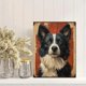 thumbnail image 2 of Qisvanset 12x16 Inch 2D Flat Framed Canvas Art, Border Collie Vintage Oil Painting Loyal Pet Farmhouse Home Wall Gift, 2 of 5
