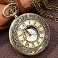 thumbnail image 6 of VIGOROSO Vintage Pocket Watch for Men Women Roman Numerals Scale Quartz Bronze Fob Pocket Watches with Chain, 6 of 8