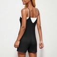 thumbnail image 4 of Maternity Jumpsuits for Women Rompers for Women Summer Casual Sleeveless Spaghetti Strap V-Neck Jumpsuit Ribbed Shorts Overalls with Pockets Jumpsuit with Pockets for Women Black M, 4 of 7