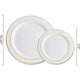 thumbnail image 2 of Platos De Cena Platos De Fiesta 50 Piezas Platos De Plástico Plata Y Borde Dorado 25 Piezas Platos De Cena De 6 Pulgadas Y 25 Platos De Ensalada De 9 Pulgadas Para Fiesta, 2 of 7