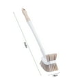 thumbnail image 3 of Long 19 Inch Toilet Brush with Upward Stiff Bristles, Edge Cleaning Tool, Non-Slip Ergonomic Grip & Ventilated Hangable Design for Quick Drying (Khaki), 3 of 6