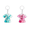 Pink&Sky Blue Nurse Uniform Key Chain#1, variant on Nurse Uniform Key Chain, Stained Glass Effect Acrylic Scrub Top Keychain with Stethoscope, Cute Bag Purse Charm for Nurse Student Medical Worker Gift