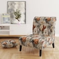 thumbnail image 2 of Designart "Rustic Romance In Lace V" Brown Floral Upholstered Accent Chair - Cottage Arm Chair For Living Room, 2 of 7