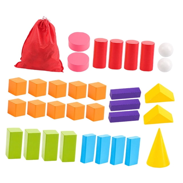 Xuanheng Geometric Solids Learning Toys Geometry Set for Elementary Home Kindergarten 32 pieces Geometric