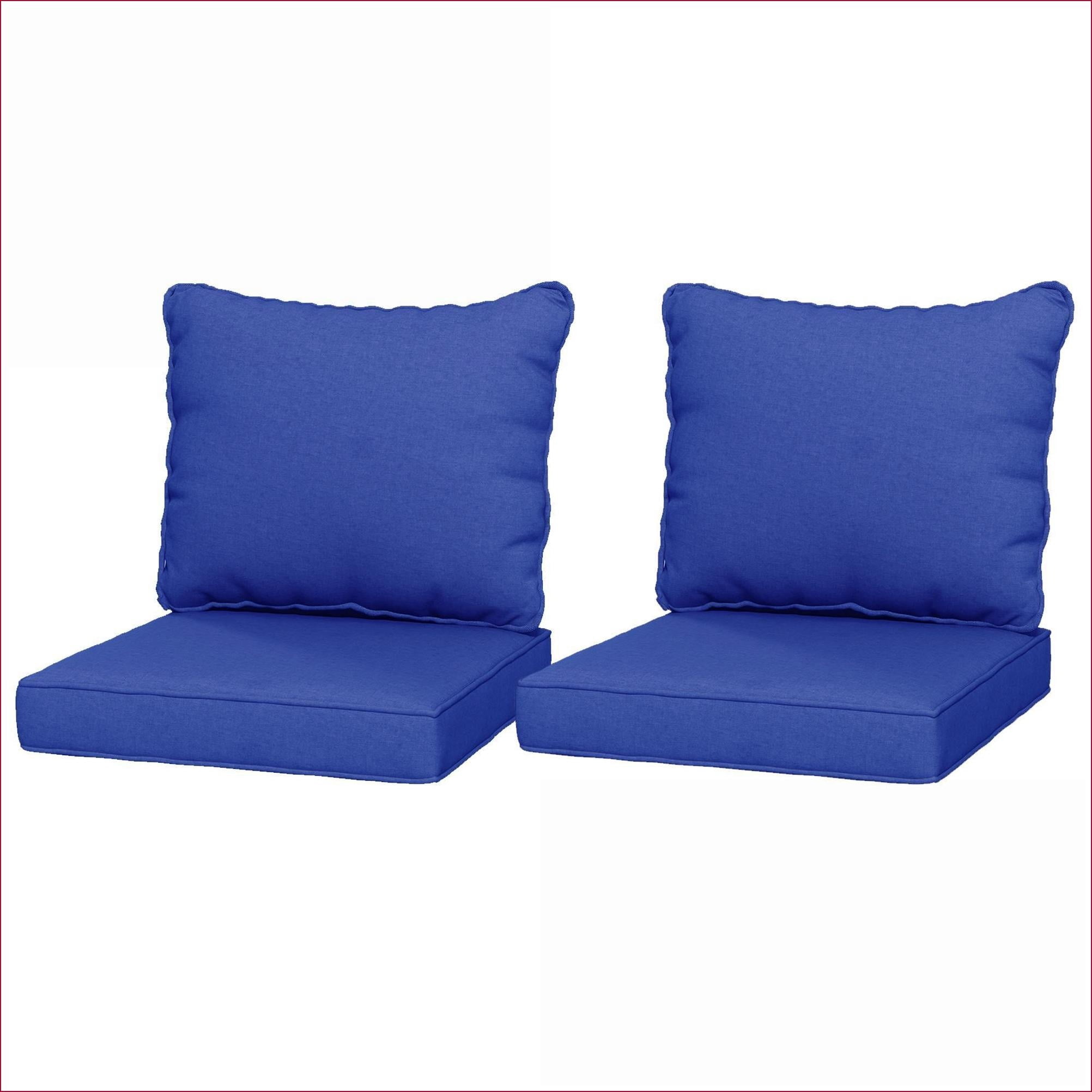 Outdoor Patio Chair Cushions | 4-Piece Replacement Set for Patio Garden Furniture, Navy Blue | Fabric | Solid Back