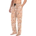 thumbnail image 5 of Orange Wildflowers Ghost Pajama Pants, Men's Lounge Pants Light with Drawstring and Pockets, Christmas New Year Birthday Father's Day Gifts, Small, 5 of 7