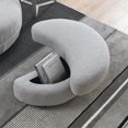 thumbnail image 3 of Muumblus 39"W Oversized Swivel Accent Barrel Chair with Storage Ottoman, Gray Teddy, 3 of 8