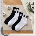 thumbnail image 5 of 8 Pairs Womens Crew Socks Striped Women Sports Crew Socks, Size 6-8, 5 of 7