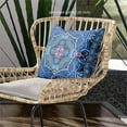 thumbnail image 5 of Lotus Garden Indoor/Outdoor Pillow with Removable Cover in Blue Green Purple18x18, 5 of 5