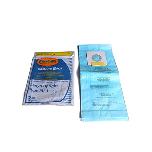 SANYO PU-1 UPRIGHT 99.7% MICROFILTRATION VACUUM CLEANER BAGS 3PK # 160 