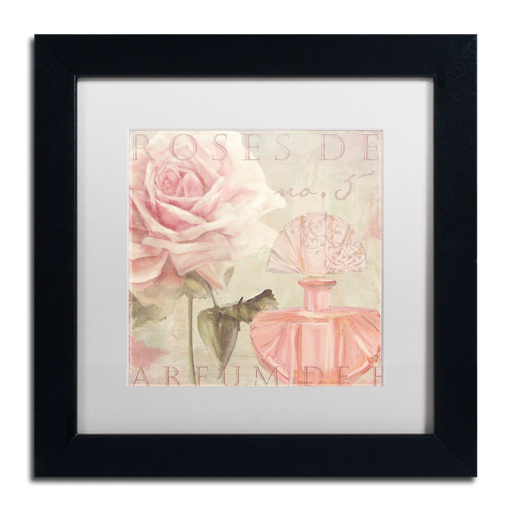Trademark Fine Art "Parfum de Roses I" Canvas Art by Color Bakery White Matte, Black Frame