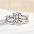 thumbnail image 2 of Kalapi Jewel 14K White Gold Plated Promise Moissanite Ring Set - 1.8 Ct Round Cut Moissanite Ring Set - Twisted Set Ring for Her - Ring Set Gift for Proposals and Romantic Moments, 2 of 3