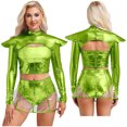 thumbnail image 3 of renvena Costume d'Astronaute Robot Cosplay Espace Halloween pour Femmes Vert TTG, 3 of 6