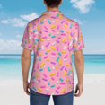 thumbnail image 6 of Bixox Men's Hawaiian Shirts Men's Pink Donut Print Short-Sleeve Shirt-Large, 6 of 8