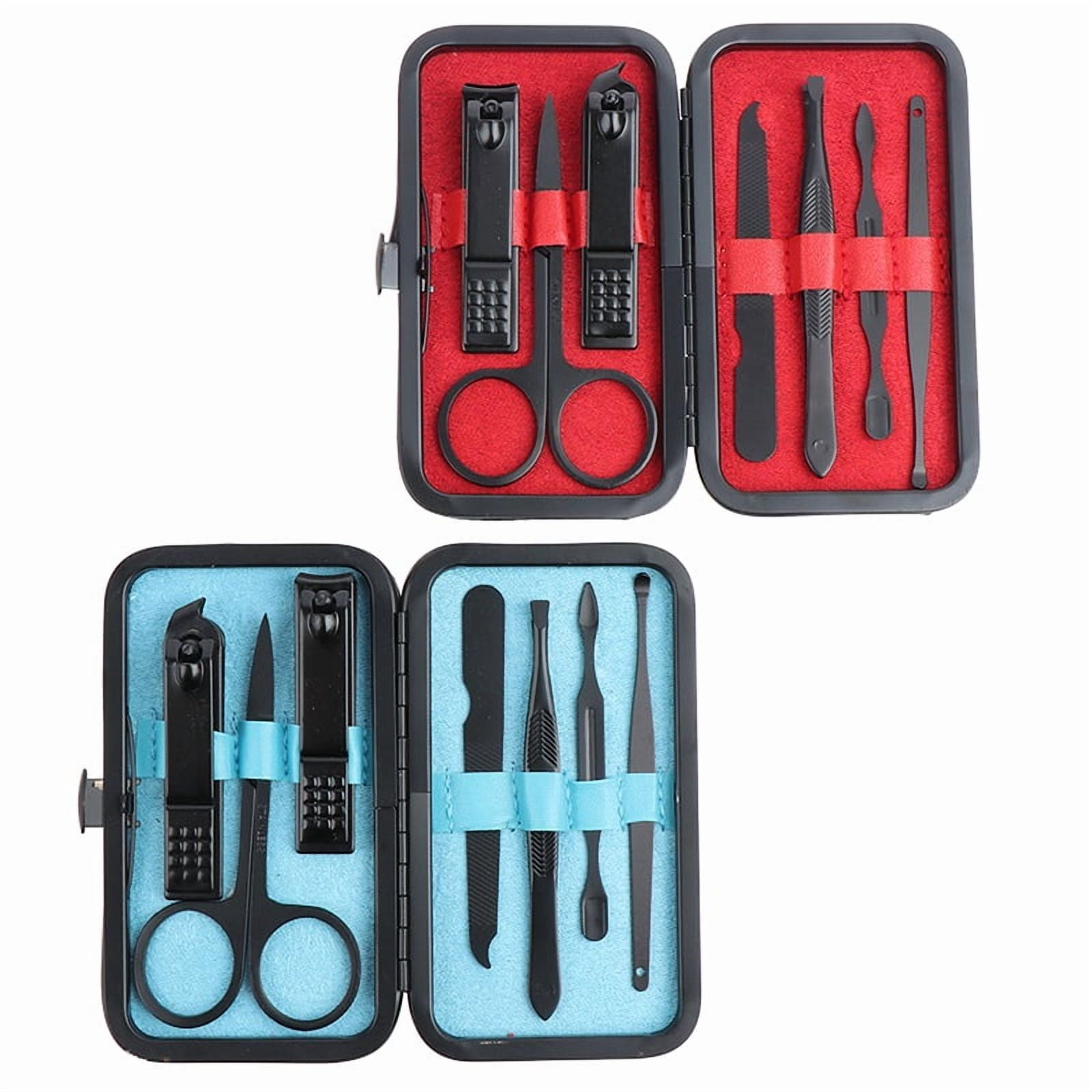 7pcs Manicure Set Kit Pedicure Scissor Tweezer Ear Pick Utility Nail Clipper Stainless Steel Nail Care Tool Sets