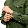 thumbnail image 4 of Flannel Shirt for Men,Long Sleeve Casual Button Down Shirt Big Tall Work Shacket Jacket Daily Top,Mens Dress Shirt,XL,Green, 4 of 6