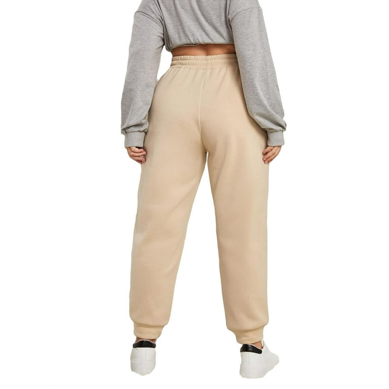 Women s Apricot Plain null Plus Size Sweatpants Walmart