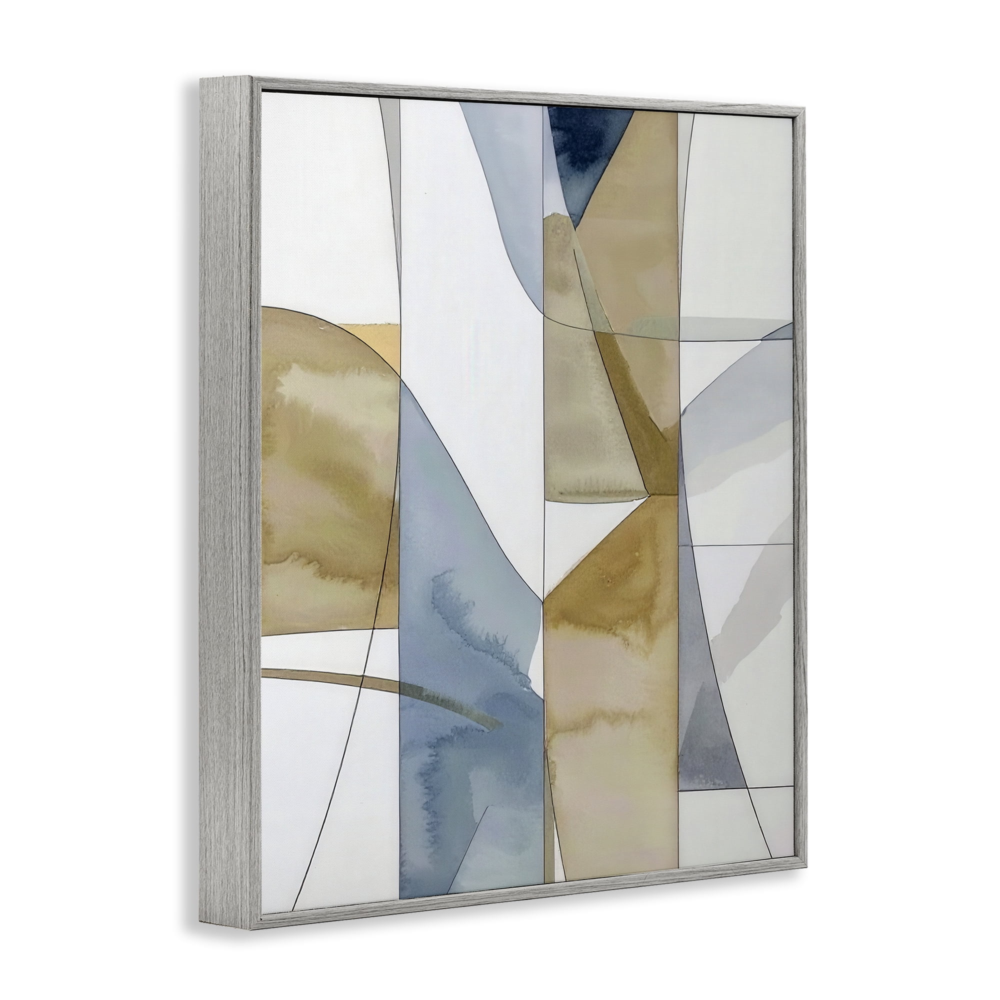 Stupell Industries Geographic Abstract Sections Gray Framed Giclee Art, design by Alonza Saunders
