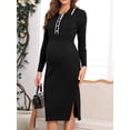 thumbnail image 4 of Charmo Robe Chandail de Maternité Automne Col Moulant Midi Grossesse, 4 of 6