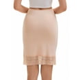 thumbnail image 2 of Unique Bargains Lace Trim Slip Knee Length Underskirt XL Beige, 2 of 6