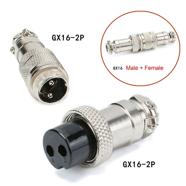 RUNCCI-YUN 2pcs GX16 3Pin Aviation Socket, Soldering, 16mm Metal Panel