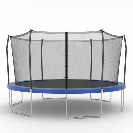 Skywalker Trampolines 15’ Round Trampoline with Enclosure – Blue