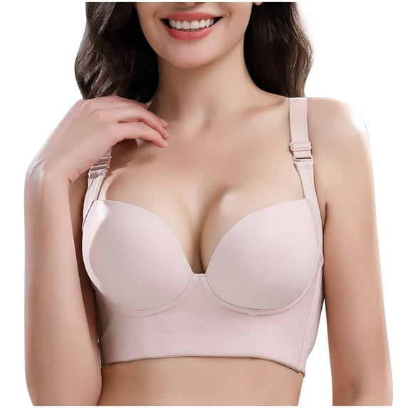 REORIAFEE Comfy Bra for Valentine's Mother's Day Fashion Comfortable Breathable Wireless Seven Breasted Lift Breasts Bra Pink XXXXXL