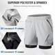 thumbnail image 1 of 2-In-1 Men Running Shorts with Zipper Pockets Quick Dry Exercise Shorts for Training Gym Workout, 1 of 5