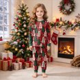 thumbnail image 2 of sdbrld Kids Christmas Pajamas for Girls 2Pcs Long Sleeve Shirt and Pants Set Children Holiday Loungewear Sizes 7-8 Years, 2 of 9