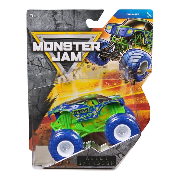 Monster Jam, Official Alien Invasion Monster Truck, Die-Cast Vehicle, 1:64 Scale, Kids Toys for Boys Ages 3 and up