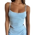 thumbnail image 2 of Biekopu Women Camisole, Spaghetti Straps Backless Flower Slim Fit Summer Tops for Party Club, 2 of 7